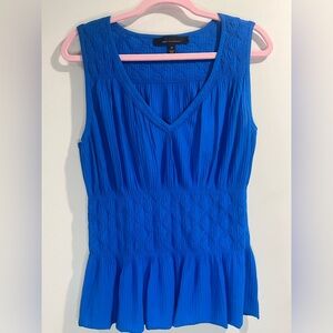 Women’s blue mix stitch White House black market peplum blouse